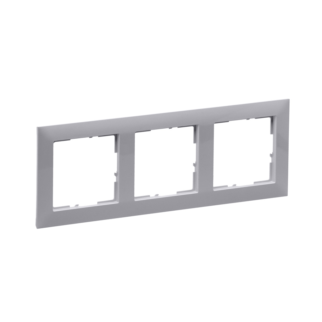 Rama de aparataj Legrand New Suno, 3 module, PVC, gri