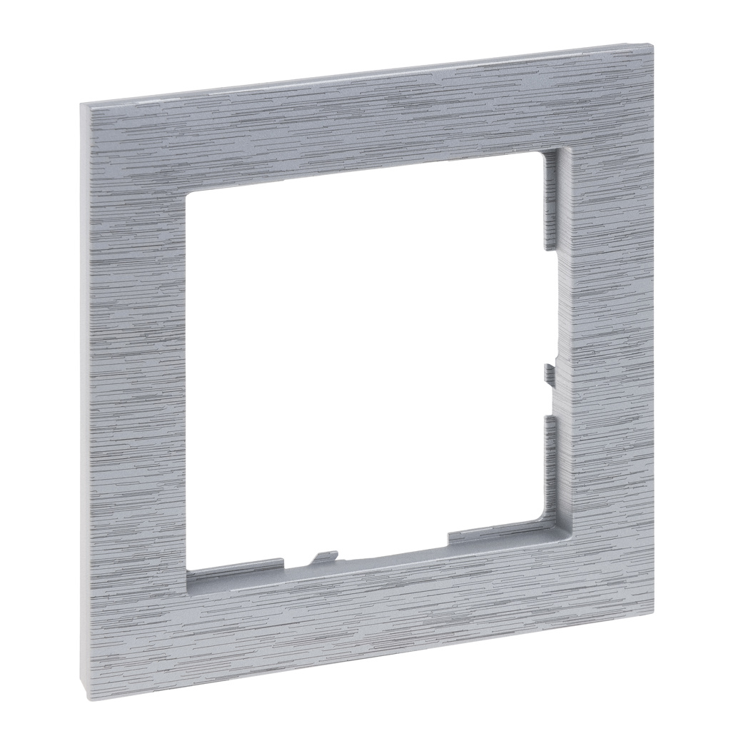 Rama intrerupator Legrand, New Suno, 1 modul, plastic, aluminiu periat