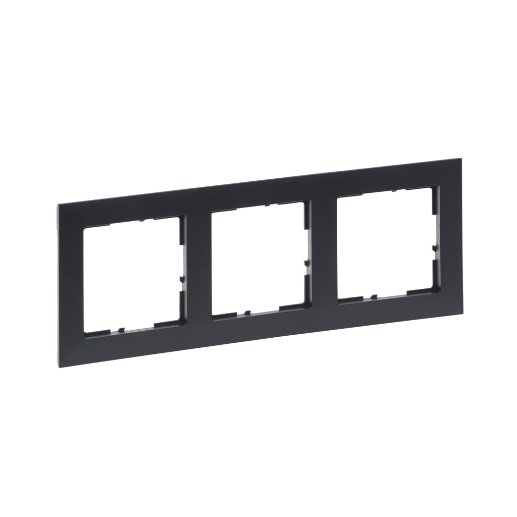 Rama de aparataj Legrand, New Suno, 3 module, PVC, gri inchis