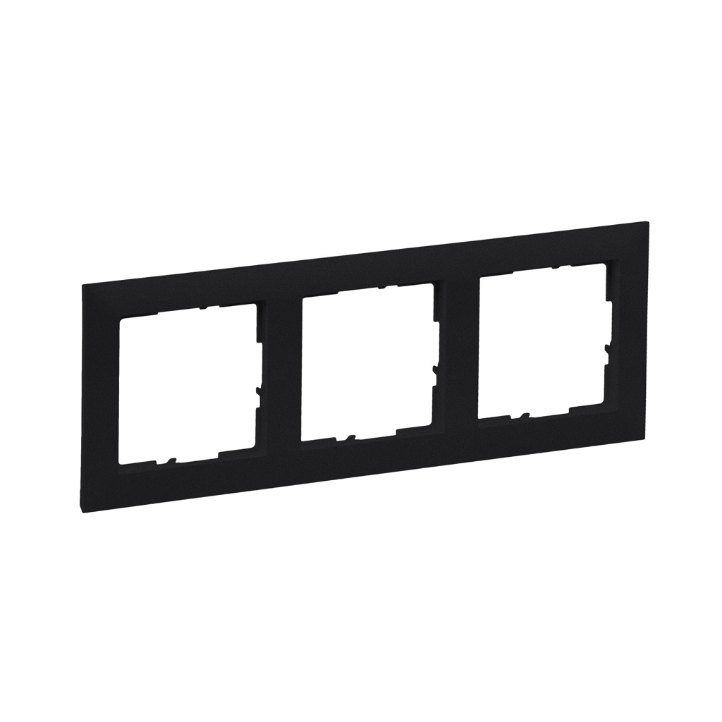 Rama de aparataj Legrand New Suno, 3 module, PVC, negru