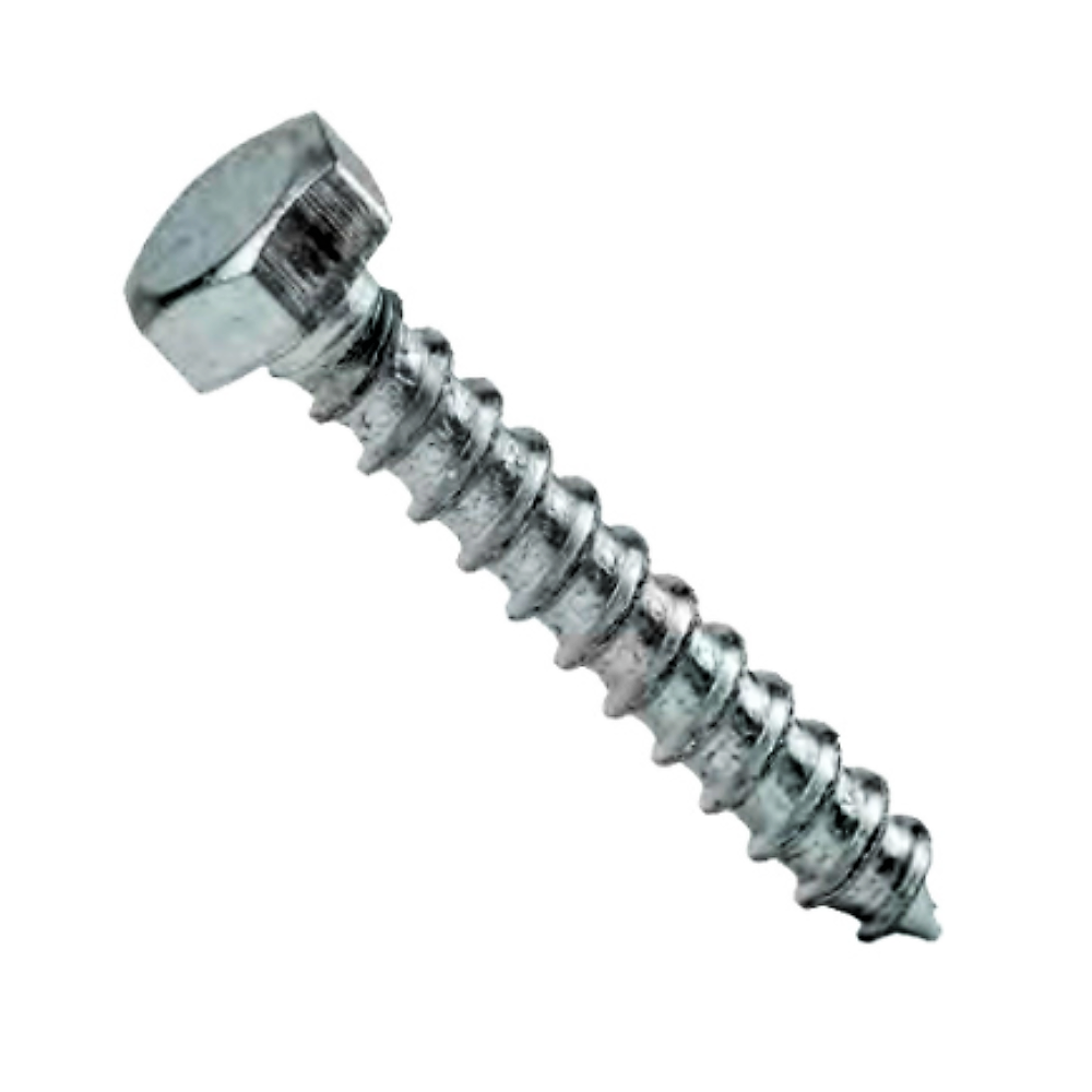 Surub autofiletant pentru lemn, cap hexagonal, otel zincat, alb, 10 x 60 mm, 10 buc