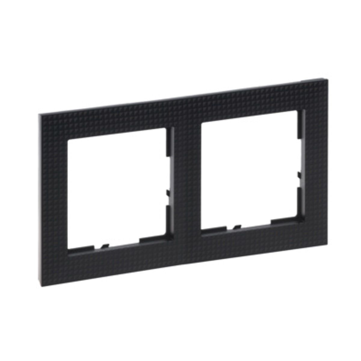 Rama de aparataj Legrand, New Suno, 2 module, PVC, negru cadrilat