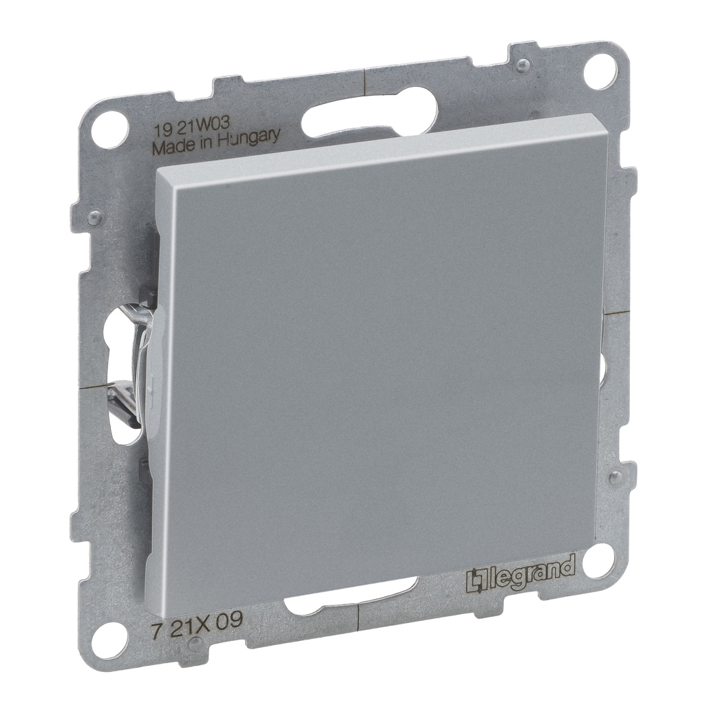 Intrerupator simplu cu revenire Legrand New Suno, aluminiu mat, 6 A x 250 V