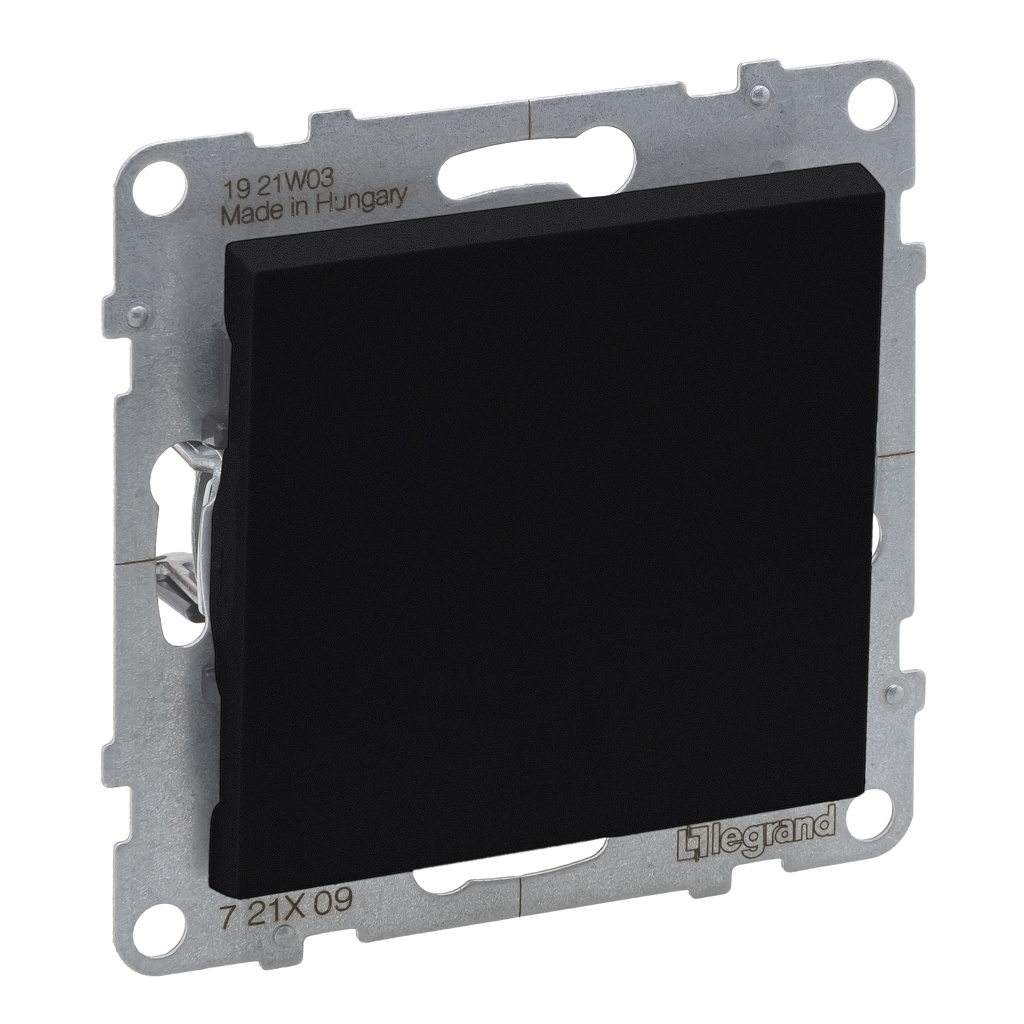 Intrerupator simplu cu revenire Legrand New Suno, negru mat, 6 A x 250 V