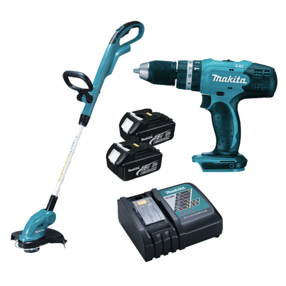 Set masina de gaurit si insurubat cu percutie DHP453 18 V, 42 Nm + masina de cosit DUR181 19 V 260 mm + 2 acumulatori Li-Ion, 18 V, 3 Ah