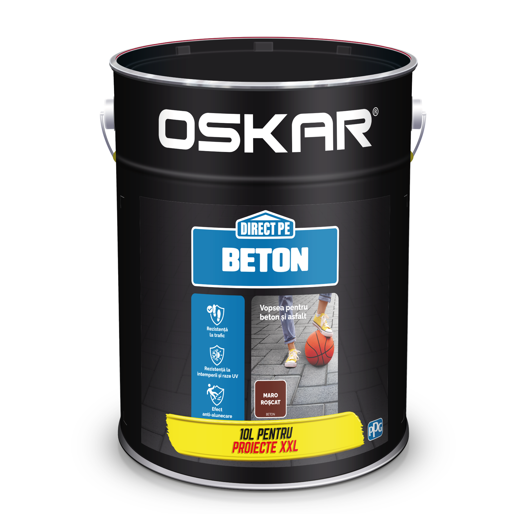 Email Oskar direct pe beton, maro roscat, interior/exterior, 10 l