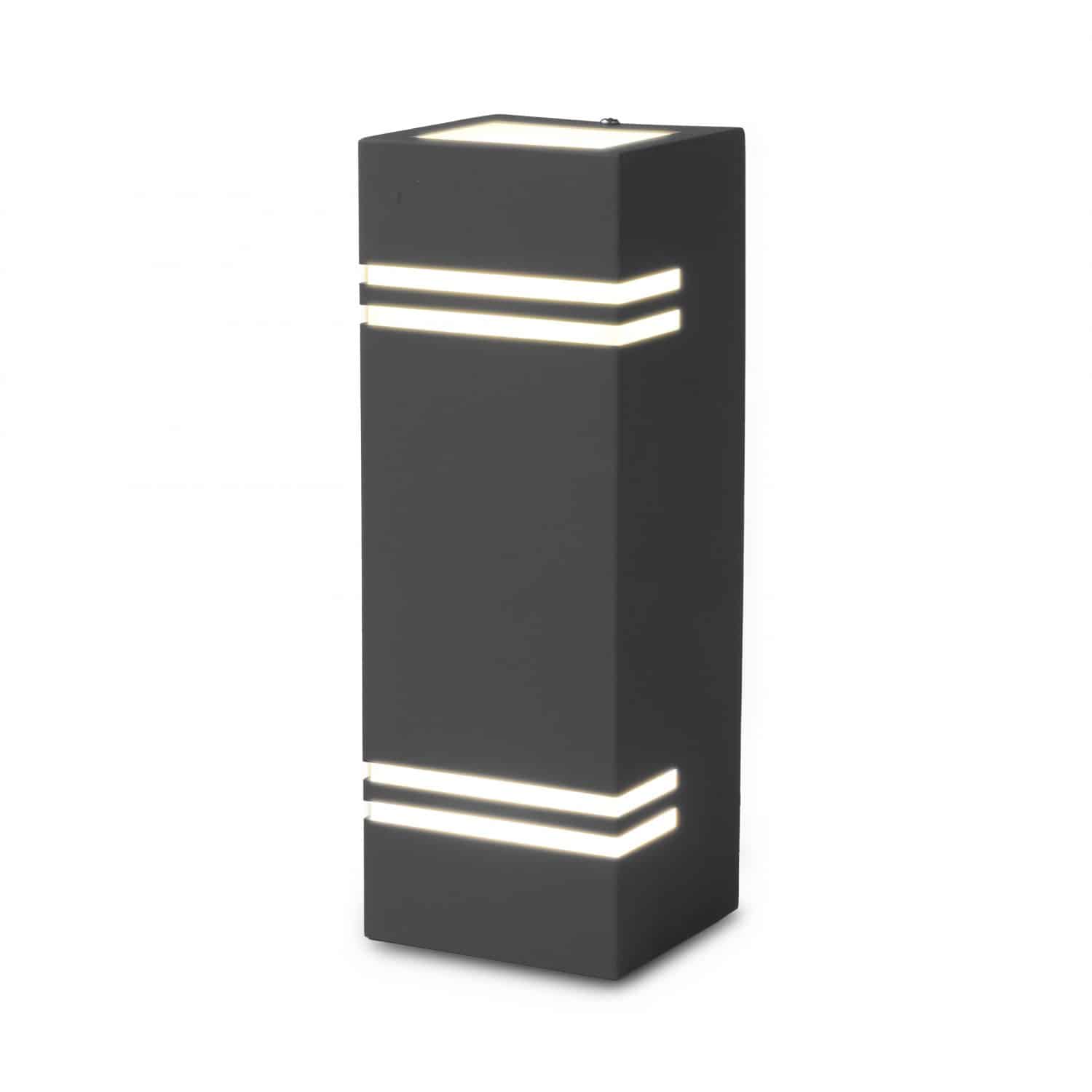 Aplica perete exterior Hepol 2XGU10, gri, metal, 2 x GU10, IP54, 11 W