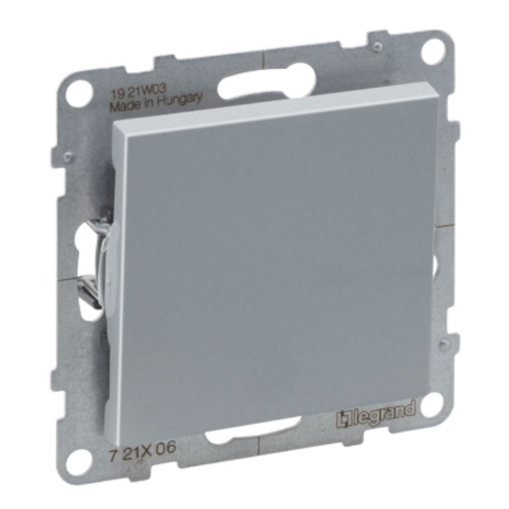 Intrerupator cap-scara Legrand, New Suno, L721306, IP44, montaj incastrat, aluminiu, 72.9 x 72.9 x 40 mm