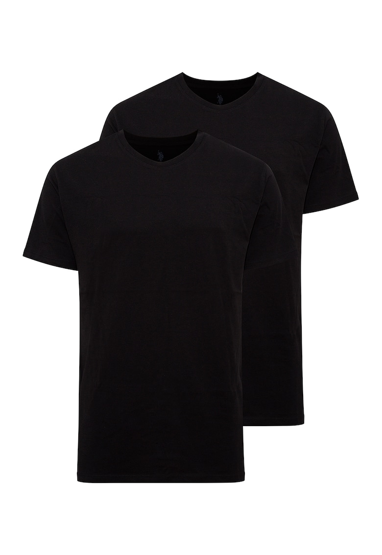Set de tricouri de casa cu decolteu la baza gatului - 2 piese - Negru