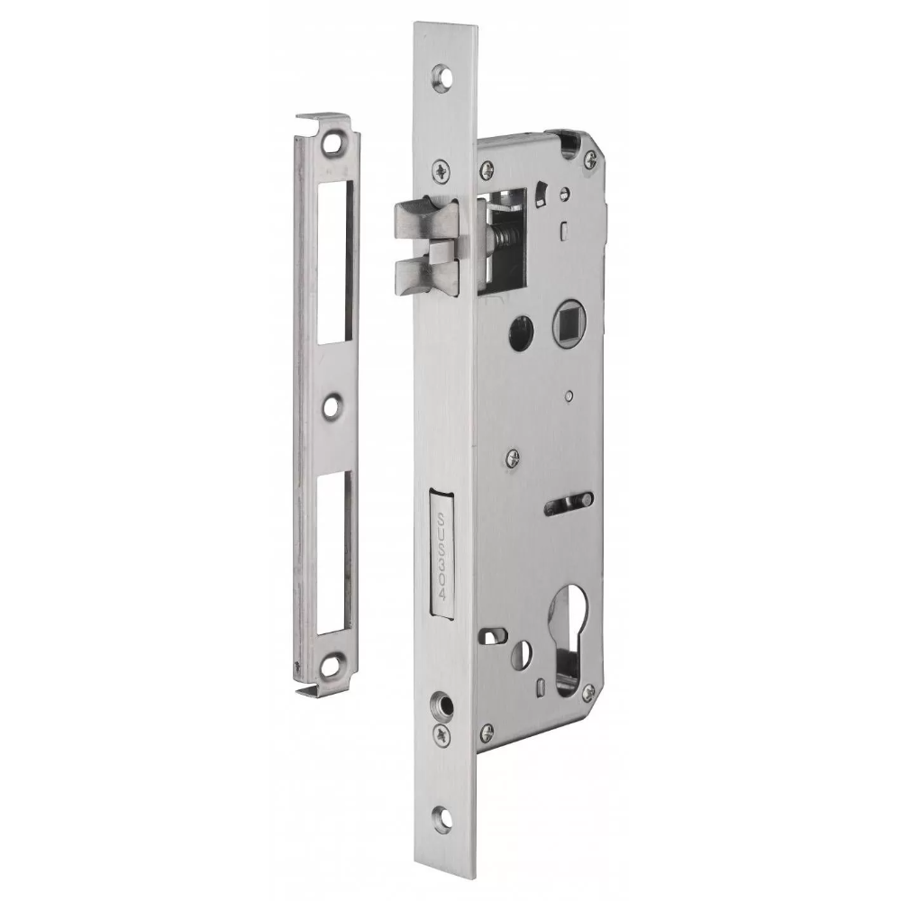 Broasca usa intrare, ingropata, contraplaca inox, argintiu, 35 x 85 mm