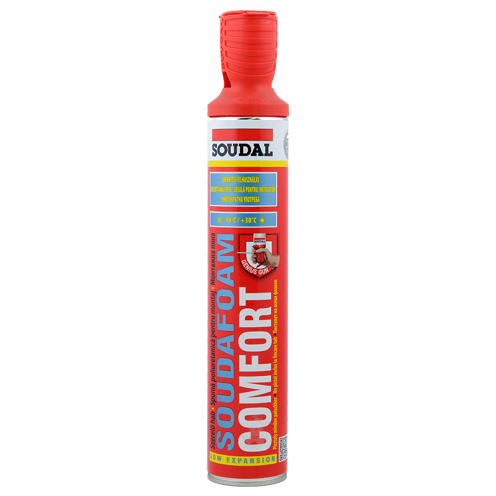 Spuma poliuretanica pentru montaj Confort Genius, aplicare cu pistol, Soudal, 750 ml