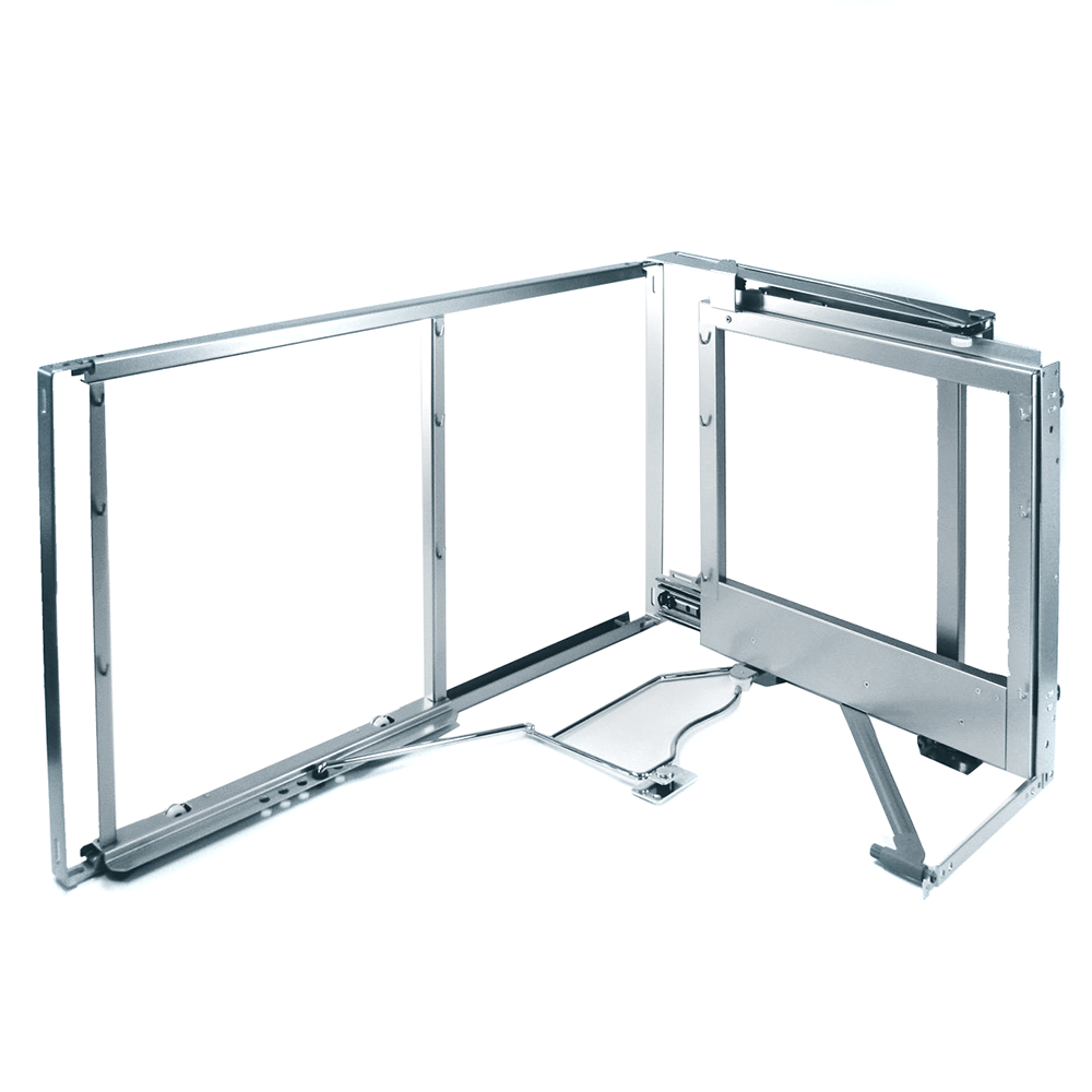 Piesa pentru extensie rotativa Magic Corner Kesseboehmer, pentru dulap de colt, cu amortizor, silver, deschidere dreapta