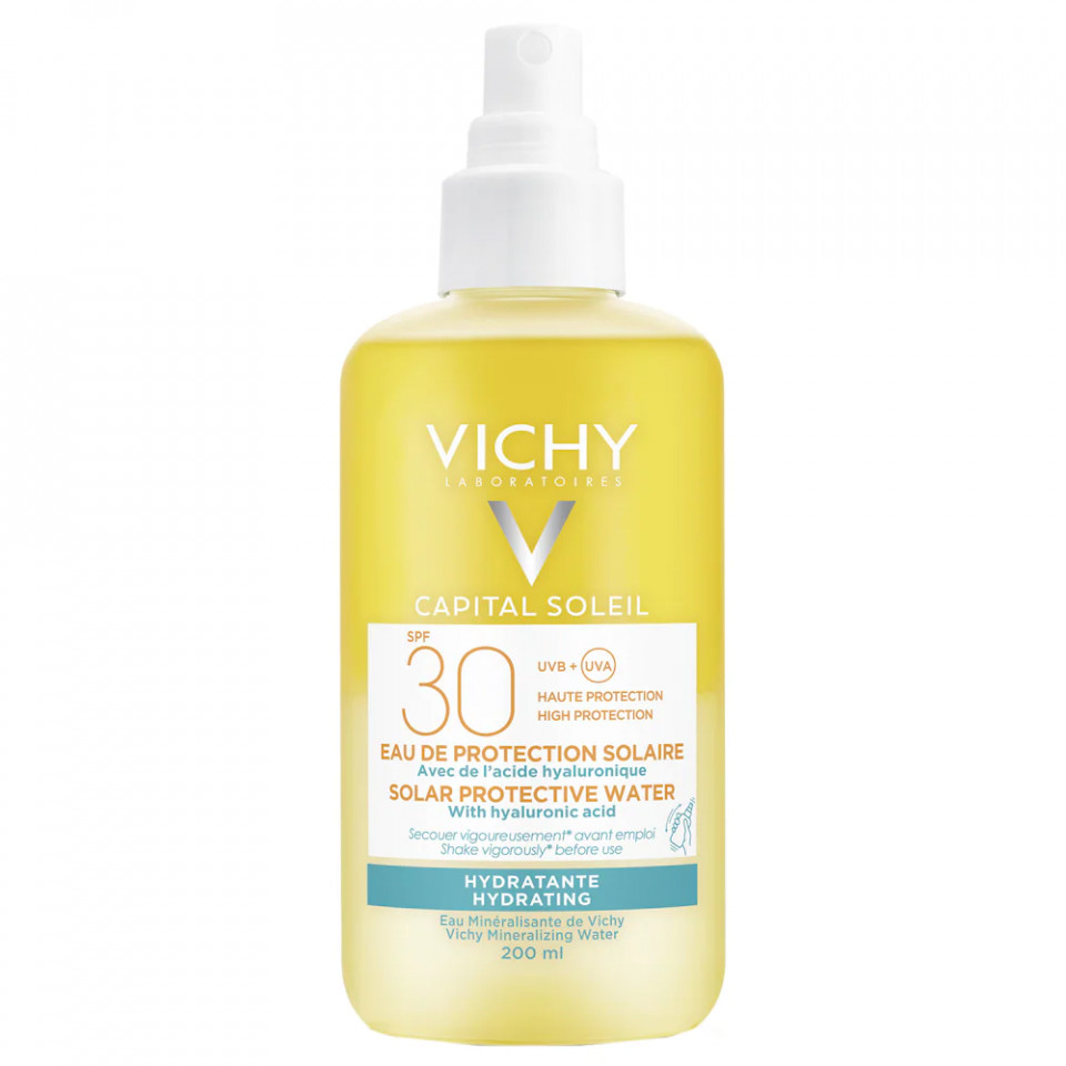 Apa de protectie solara Hydra cu SPF 30 Vichy Capital Soleil, 200 ml