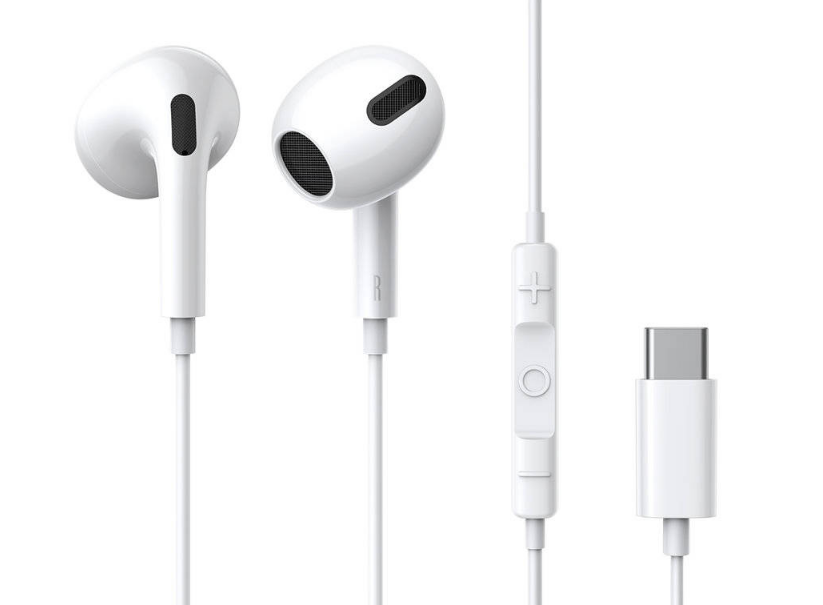 CASTI Baseus Encok C17, pt smartphone, control volum + microfonpe fir, conectare prin cablu USB Type-C, lungime cablu 1.1m, alb'NGCR010002'