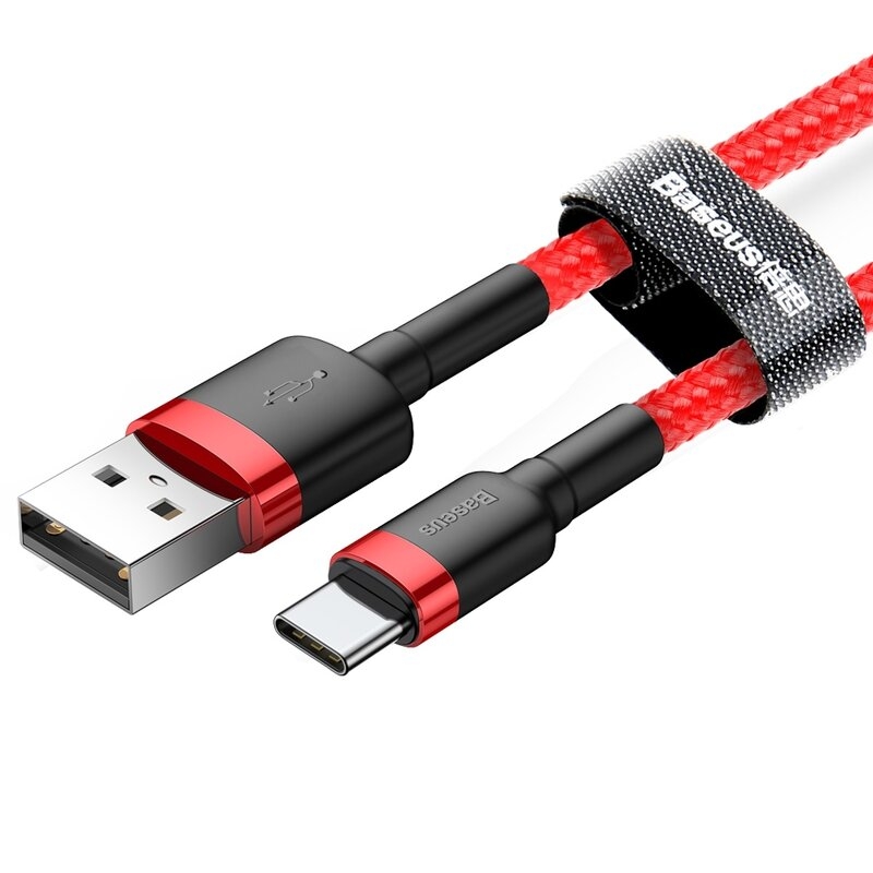 Cablu de date Baseus Cafule Tough Quality USB To Type-C QC3.0 2A 2m - CATKLF-C09 - Rosu, 46798