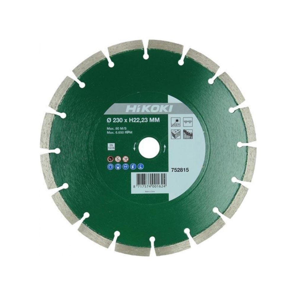 Disc Diamantat de taiere segmentat universal laser Hikoki 752812, 125 x 22.23 mm