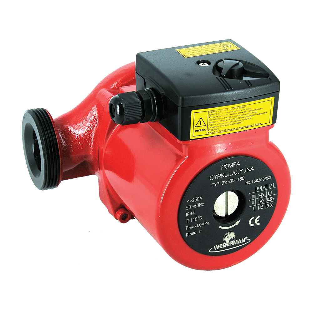 Pompa circulatie Ferro Weberman 0401W, 32/80/180, 3 trepte, IP44, 0,1 - 10,5 mc/h
