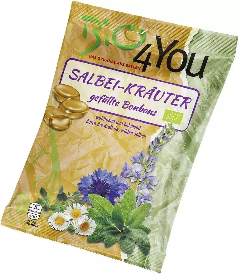 Dropsuri bio cu salvie si plante medicinale, 75g Bio 4 You