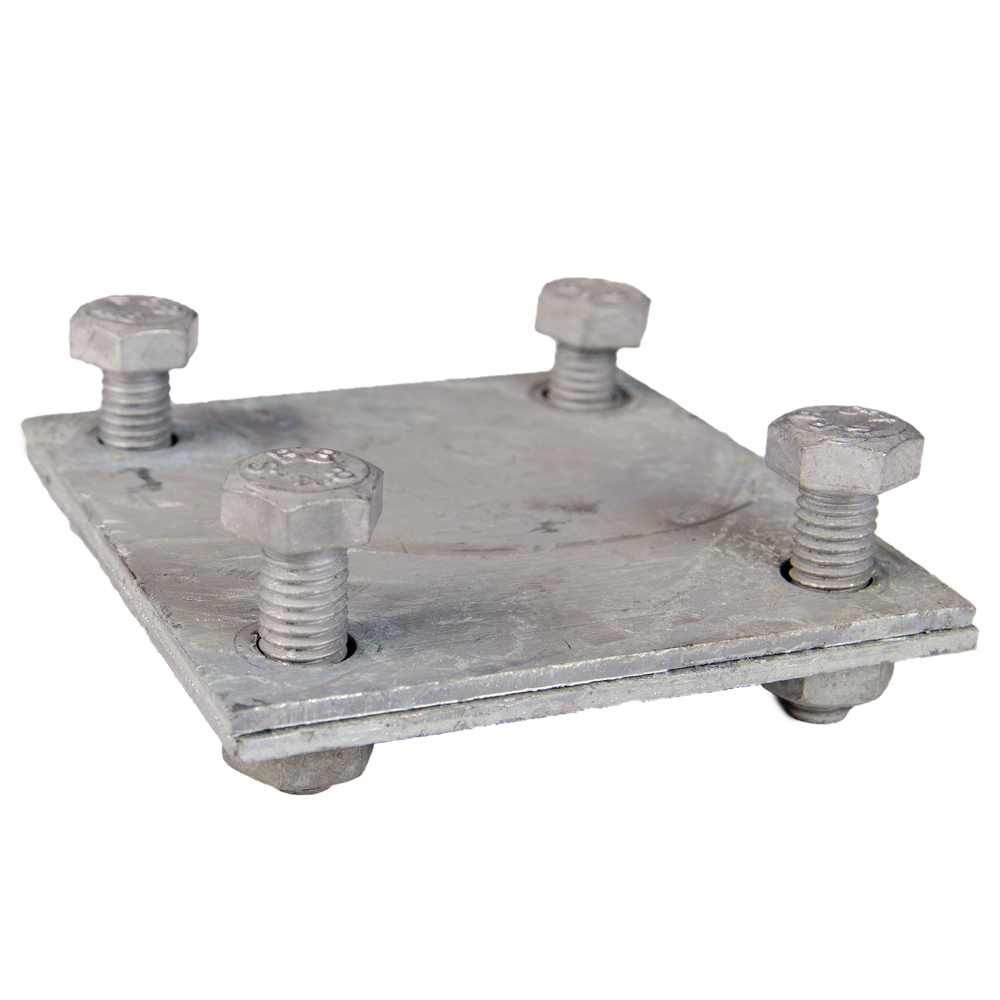 Piesa legatura cruce pentru platbanda, fara placa intermediara, otel zincat, 70 x 70 x 30 mm