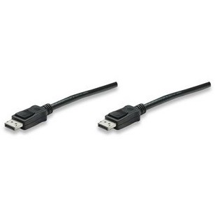 Cablu monitor DisplayPort Manhattan, DP MALE DP-Male, 2.0 m, Negru