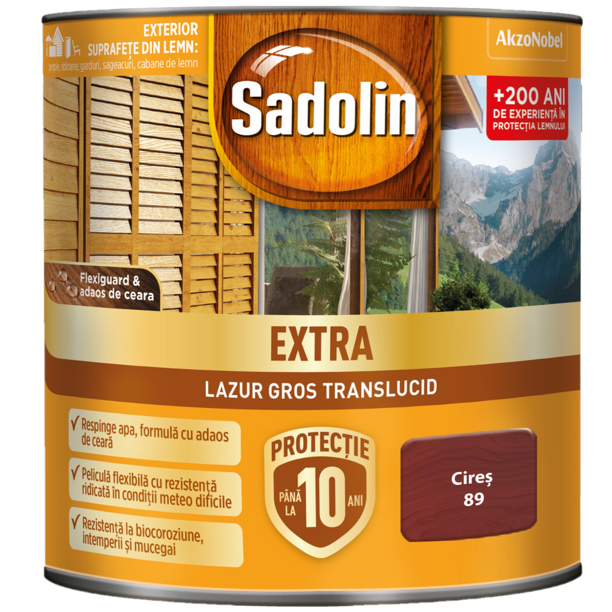 Lazura pentru lemn, Sadolin Extra, cires, exterior, 0.75 l