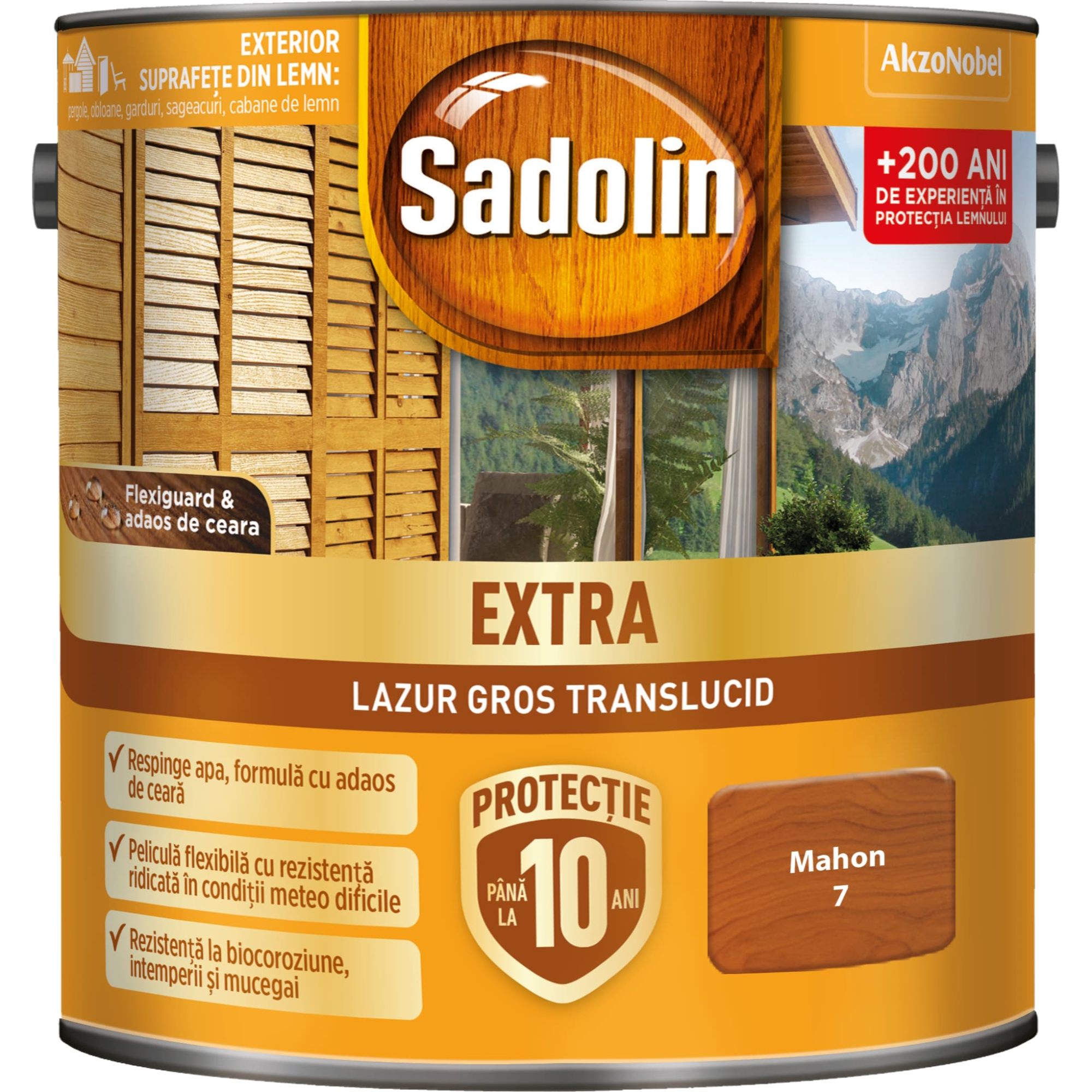 Lazura pentru lemn, Sadolin Extra, mahon, exterior, 2.5 l