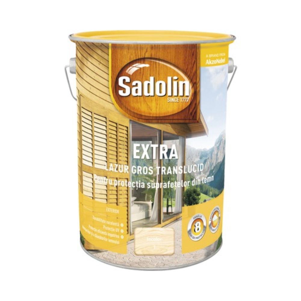 Lazura pentru lemn, Sadolin Extra, incolor, exterior, 5 l