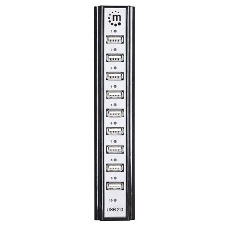 Hub USB Hi-Speed, 10 porturi, USB 2.0, cu adaptor de curent