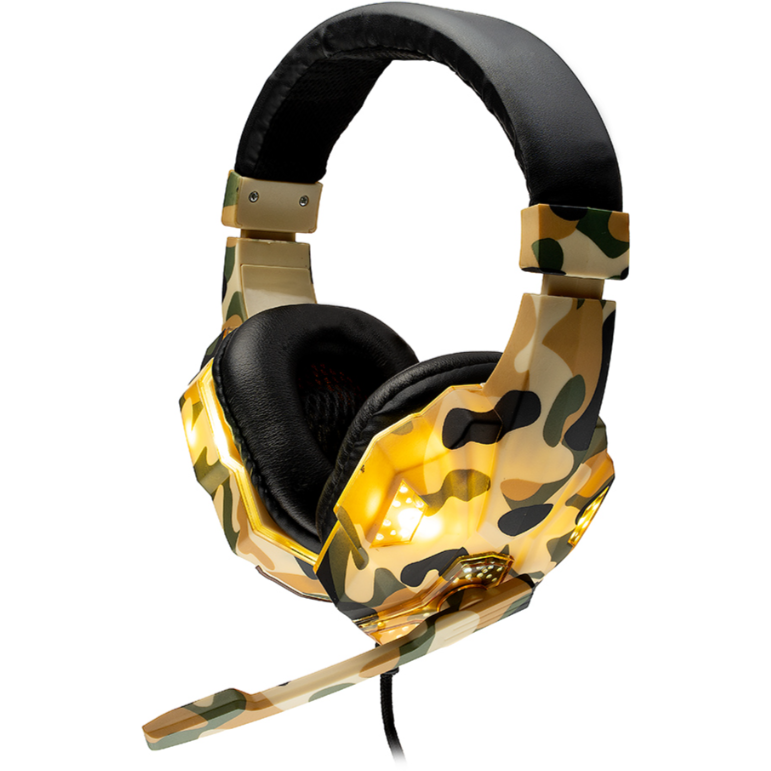 Casti Gaming SPGH-CAMO cu Microfon USB / Jack 3.5MM x 2 Lumina LED Verde Camuflaj