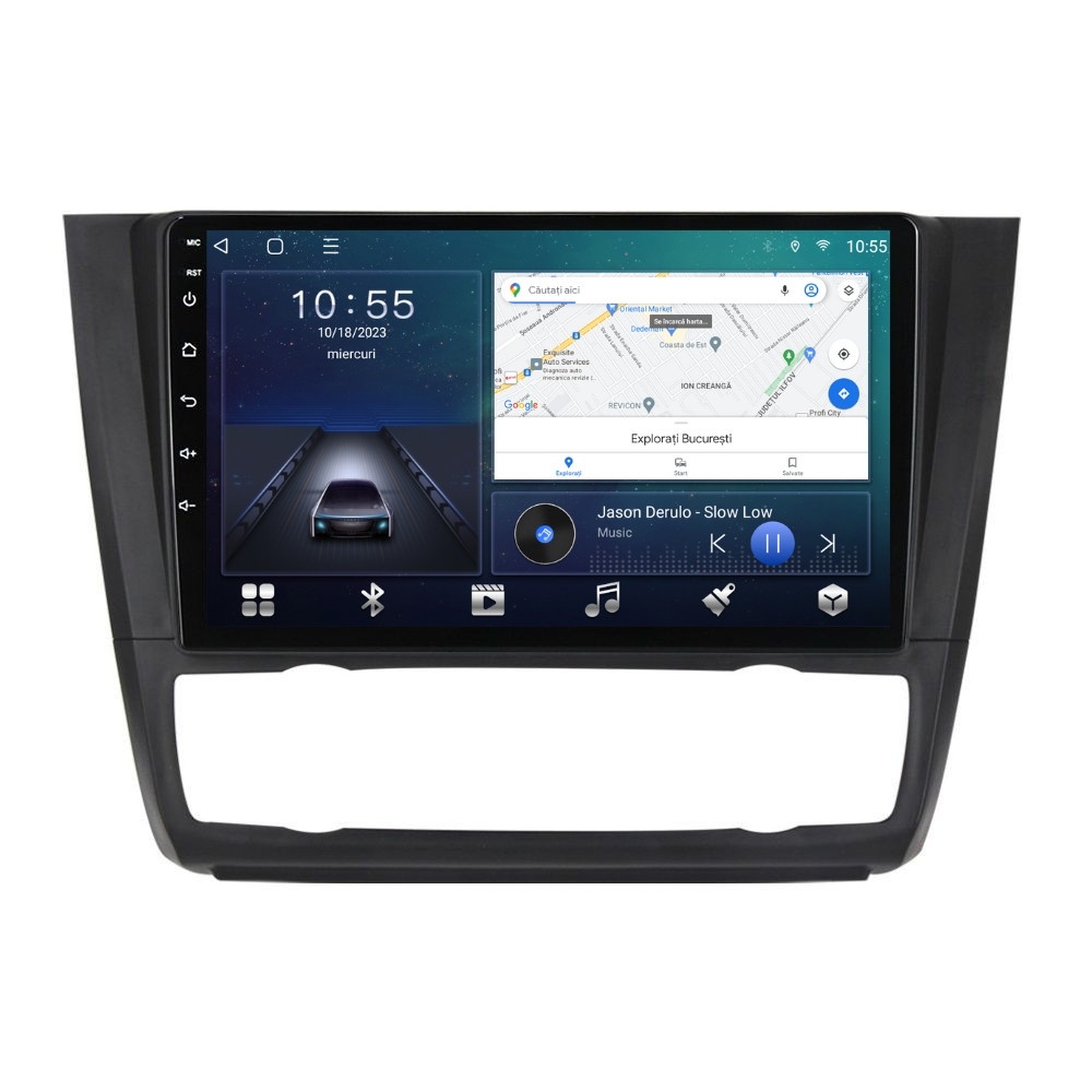 Navigatie dedicata cu Android BMW Seria 1 (E81 / E87) 2007 - 2013, clima automata, 2GB RAM, Radio GPS Dual Zone, Display HD QLED 9" Touchscreen, Internet Wi-Fi si slot SIM 4G, Bluetooth, MirrorLink, USB