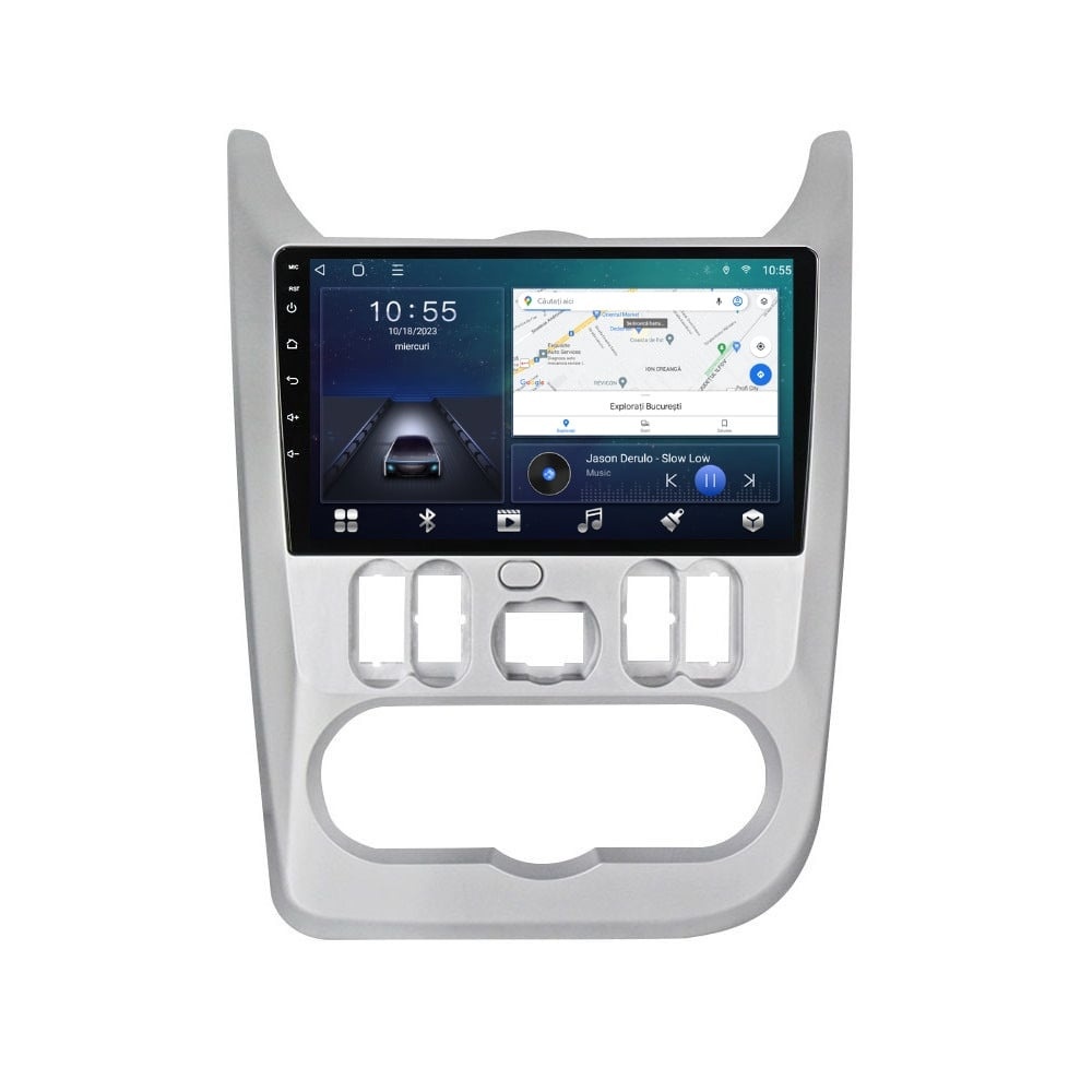 Navigatie dedicata cu Android Dacia Duster I 2010 - 2013, 2GB RAM, Radio GPS Dual Zone, Display HD QLED 9" Touchscreen, Internet Wi-Fi si slot SIM 4G, Bluetooth, MirrorLink, USB