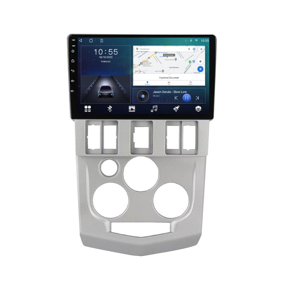 Navigatie dedicata cu Android Dacia Logan I 2004 - 2008, 2GB RAM, Radio GPS Dual Zone, Display HD QLED 9" Touchscreen, Internet Wi-Fi si slot SIM 4G, Bluetooth, MirrorLink, USB