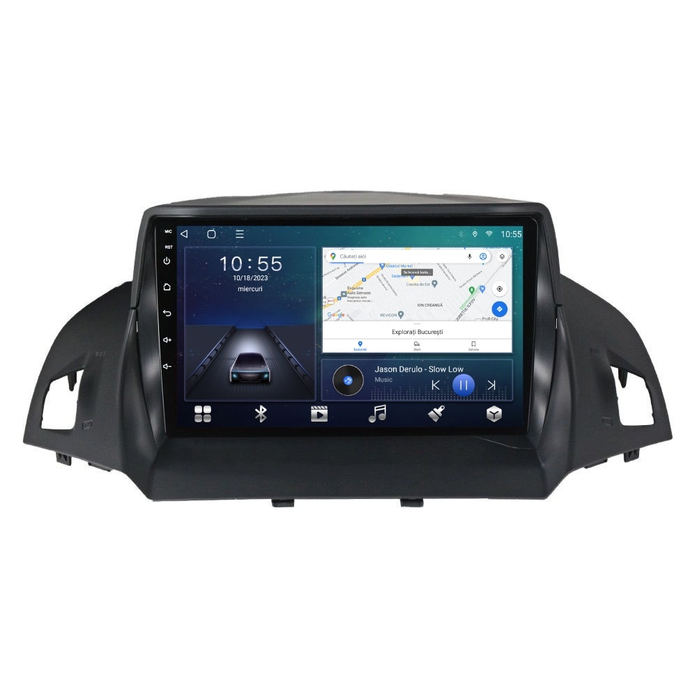 Navigatie dedicata cu Android Ford Kuga II 2012 - 2019, 2GB RAM, Radio GPS Dual Zone, Display HD QLED 9" Touchscreen, Internet Wi-Fi si slot SIM 4G, Bluetooth, MirrorLink, USB