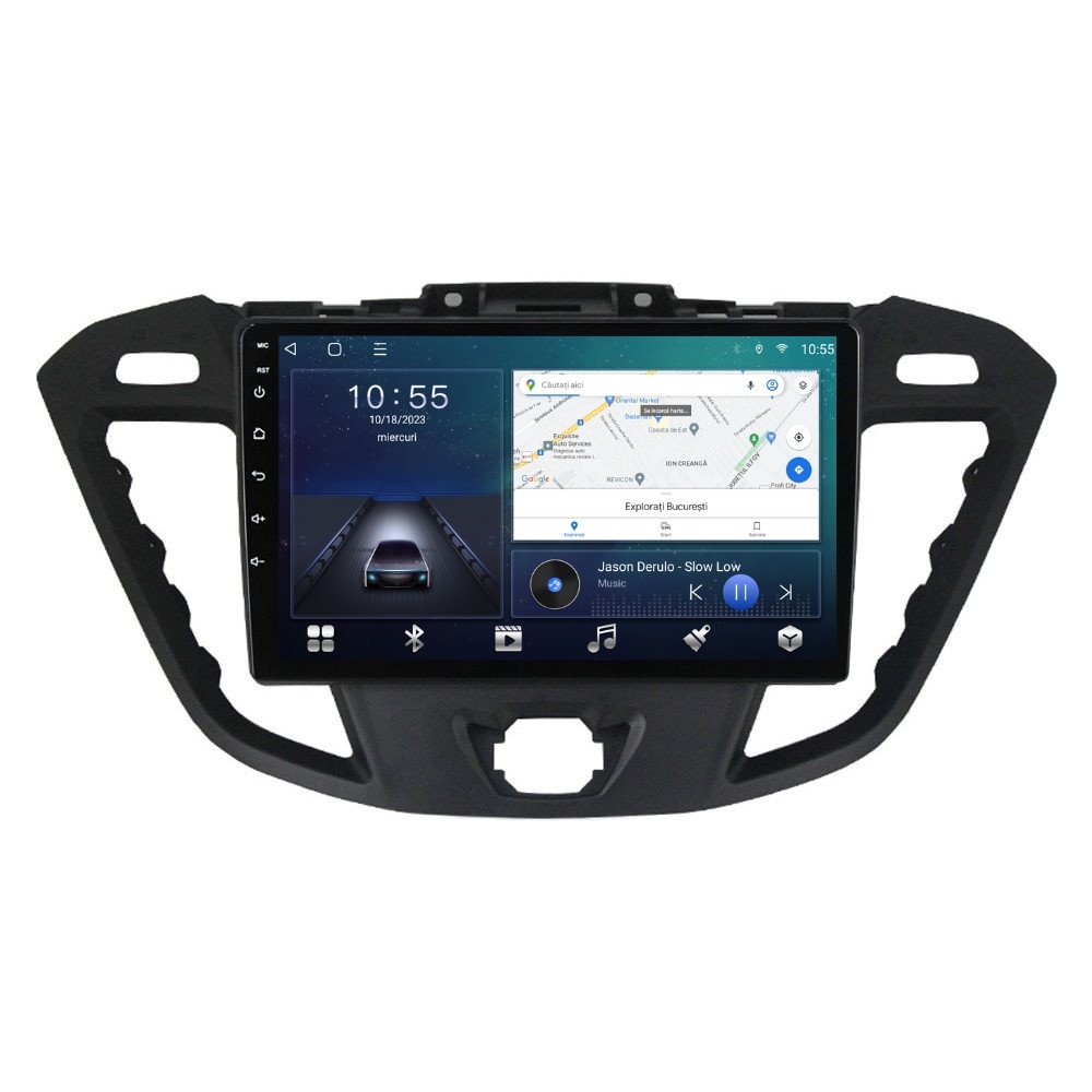 Navigatie dedicata cu Android Ford Transit / Tourneo Custom 2012 - 2018, 2GB RAM, Radio GPS Dual Zone, Display HD QLED 9" Touchscreen, Internet Wi-Fi si slot SIM 4G, Bluetooth, MirrorLink, USB