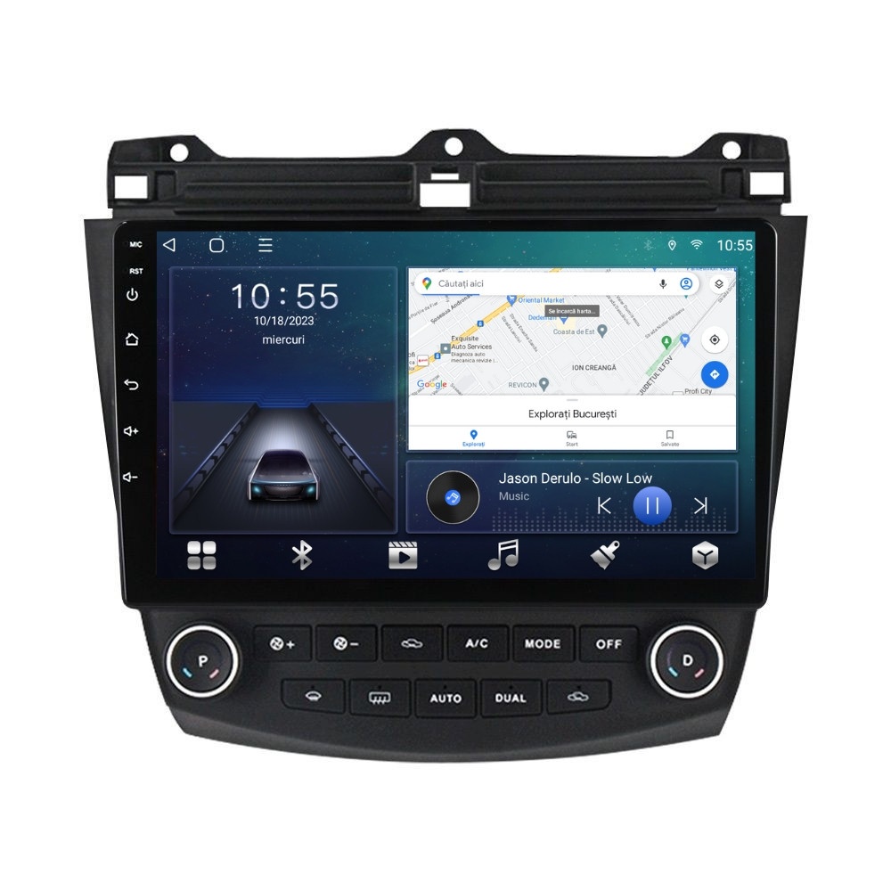 Navigatie dedicata cu Android Honda Accord VII 2003 - 2008 benzina, 2GB RAM, Radio GPS Dual Zone, Display HD QLED 10" Touchscreen, Internet Wi-Fi si slot SIM 4G, Bluetooth, MirrorLink, USB