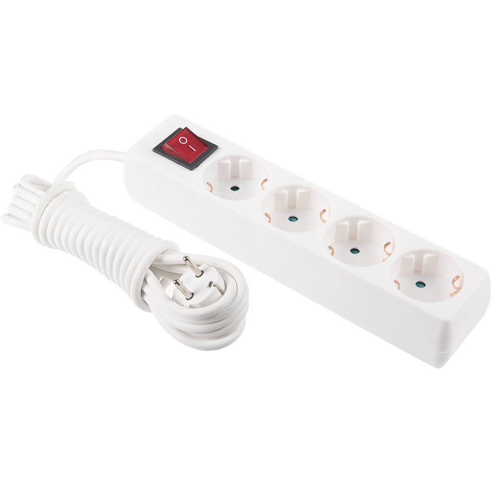 Prelungitor cu protectie copii si intrerupator Shuko, sectiune conductor 1.5 mmp, 4 prize, 3 m