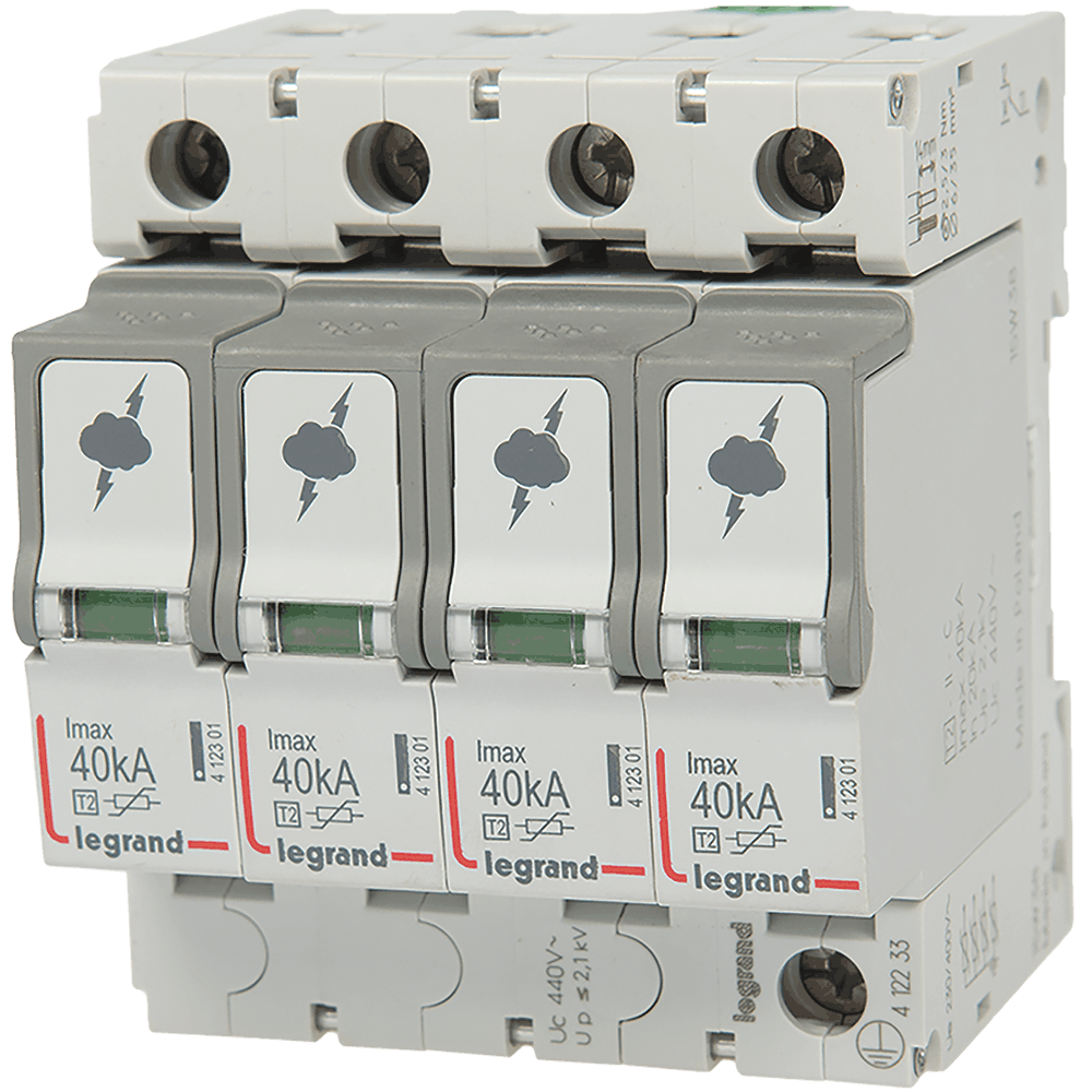Descarcator supratensiune Legrand 412233 SPD T2 , 4 poli, 440V, IP 20