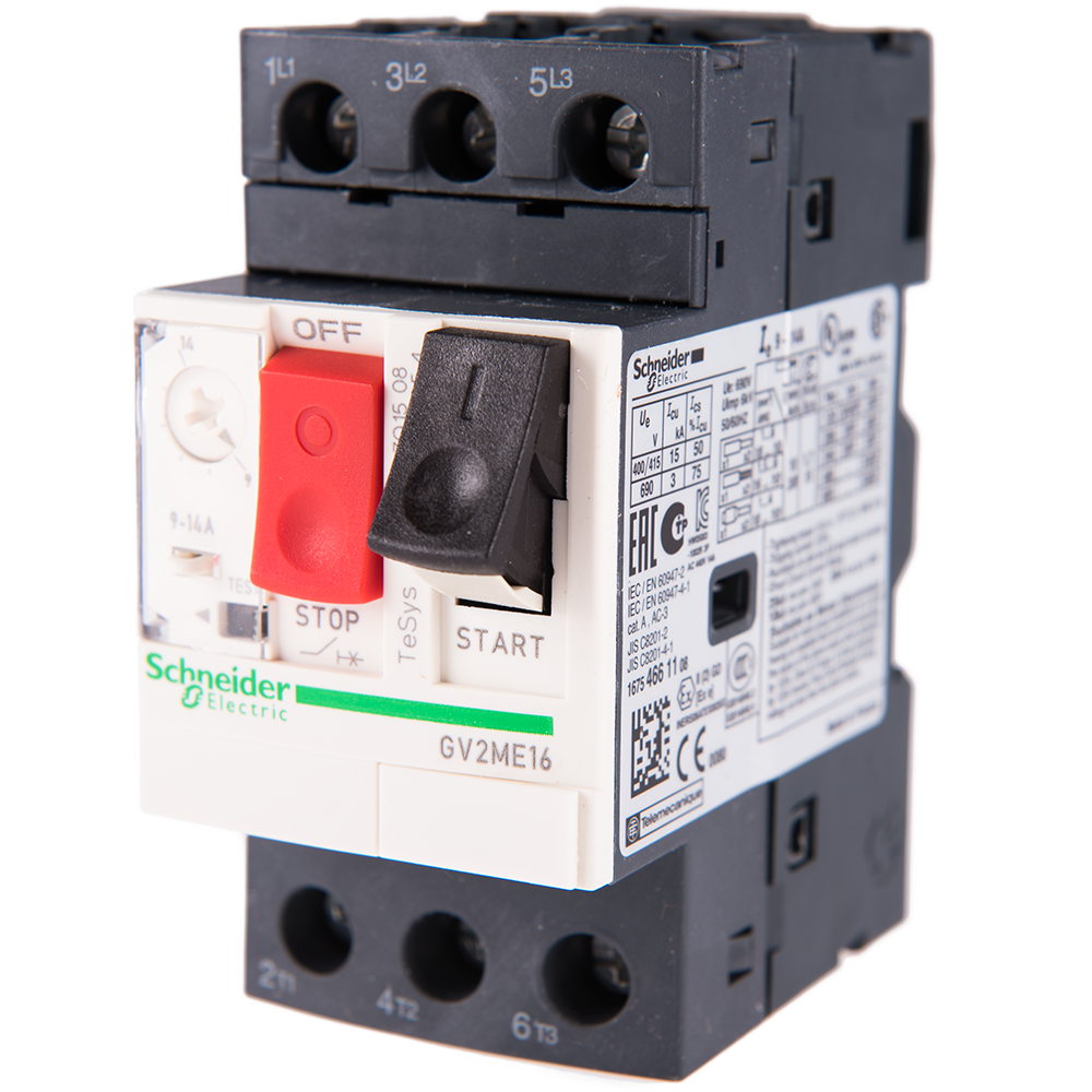 Intrerupator automat motor TeSys GV2 ,3P, Schneider GV2ME16AP, 9-14A