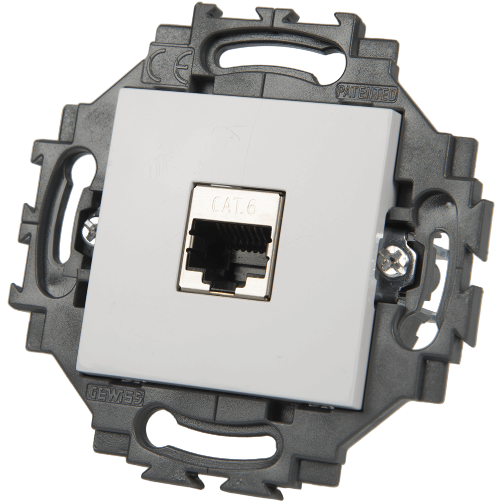 Priza date RJ45 FTP cat 5E Dahlia, Gewiss GW35272W, alb, montaj incastrat