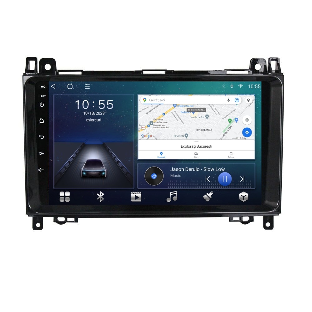 Navigatie dedicata cu Android Mercedes Sprinter 2006 - 2018, 2GB RAM, Radio GPS Dual Zone, Display HD QLED 9" Touchscreen, Internet Wi-Fi si slot SIM 4G, Bluetooth, MirrorLink, USB