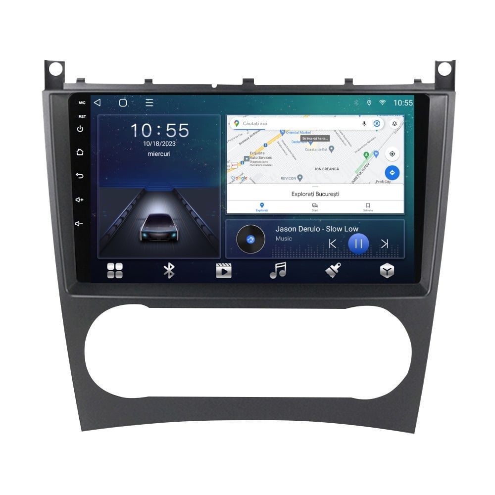 Navigatie dedicata cu Android Mercedes C-Class W203 2004 - 2007, 2GB RAM, Radio GPS Dual Zone, Display HD QLED 9" Touchscreen, Internet Wi-Fi si slot SIM 4G, Bluetooth, MirrorLink, USB
