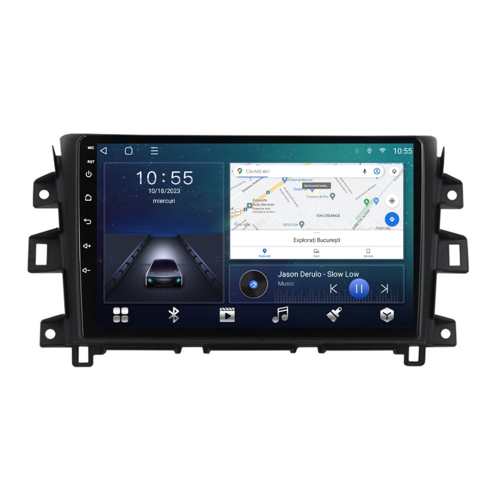 Navigatie dedicata cu Android Nissan Navara / NP300 D23 dupa 2014, 2GB RAM, Radio GPS Dual Zone, Display HD QLED 9" Touchscreen, Internet Wi-Fi si slot SIM 4G, Bluetooth, MirrorLink, USB