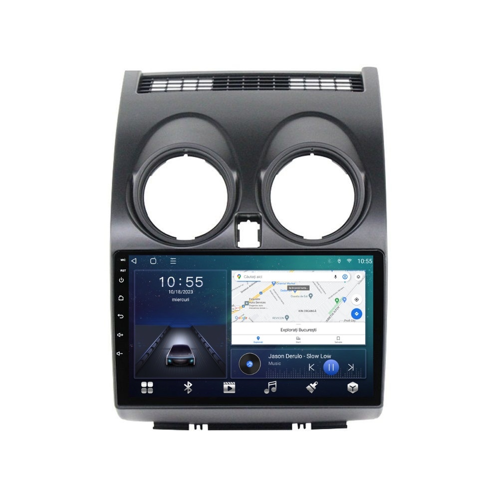 Navigatie dedicata cu Android Nissan Qashqai I 2006 - 2014, 2GB RAM, Radio GPS Dual Zone, Display HD QLED 9" Touchscreen, Internet Wi-Fi si slot SIM 4G, Bluetooth, MirrorLink, USB