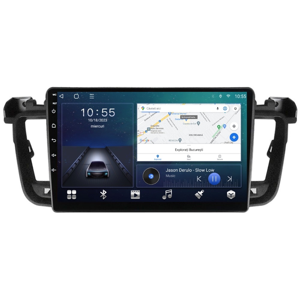 Navigatie dedicata cu Android Peugeot 508 I 2010 - 2018, 2GB RAM, Radio GPS Dual Zone, Display HD QLED 9" Touchscreen, Internet Wi-Fi si slot SIM 4G, Bluetooth, MirrorLink, USB