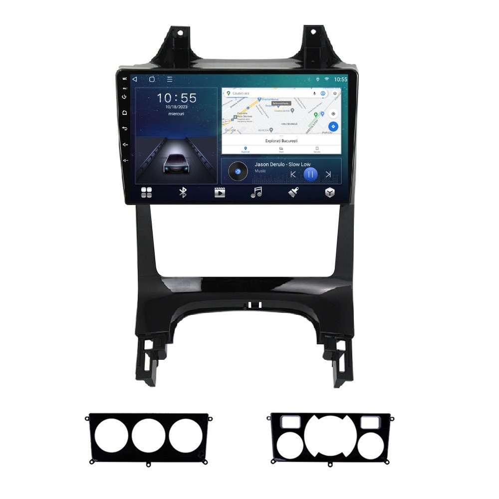 Navigatie dedicata cu Android Peugeot 3008 2009 - 2016, 2GB RAM, Radio GPS Dual Zone, Display HD QLED 9" Touchscreen, Internet Wi-Fi si slot SIM 4G, Bluetooth, MirrorLink, USB