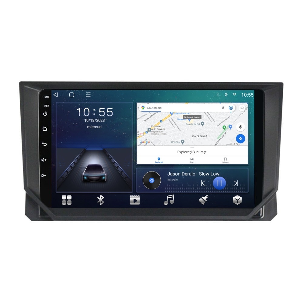 Navigatie dedicata cu Android Seat Ibiza V 2017 - 2021, 2GB RAM, Radio GPS Dual Zone, Display HD QLED 9" Touchscreen, Internet Wi-Fi si slot SIM 4G, Bluetooth, MirrorLink, USB
