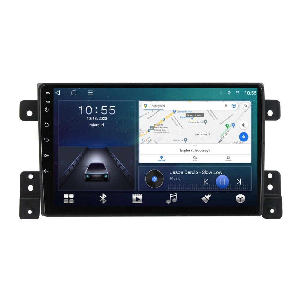 Navigatie dedicata cu Android Suzuki Grand Vitara 2005 - 2015, 2GB RAM, Radio GPS Dual Zone, Display HD QLED 9" Touchscreen, Internet Wi-Fi si slot SIM 4G, Bluetooth, MirrorLink, USB