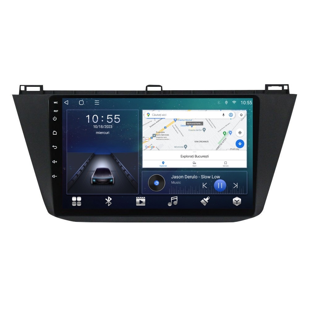 Navigatie dedicata cu Android VW Tiguan II dupa 2016, 2GB RAM, Radio GPS Dual Zone, Display HD QLED 10" Touchscreen, Internet Wi-Fi si slot SIM 4G, Bluetooth, MirrorLink, USB