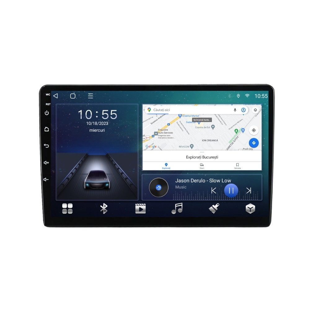 Navigatie dedicata cu Android Citroen C5 III 2008 - 2017 cu navigatie originala, 2GB RAM, Radio GPS Dual Zone, Display HD QLED 10" Touchscreen, Internet Wi-Fi si slot SIM 4G, Bluetooth, MirrorLink, USB
