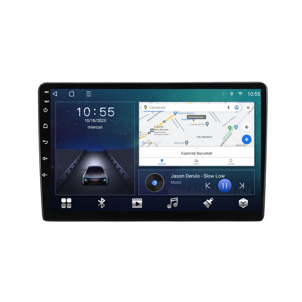 Navigatie dedicata cu Android Ford Transit 2006 - 2014, 2GB RAM, Radio GPS Dual Zone, Display HD QLED 9" Touchscreen, Internet Wi-Fi si slot SIM 4G, Bluetooth, MirrorLink, USB